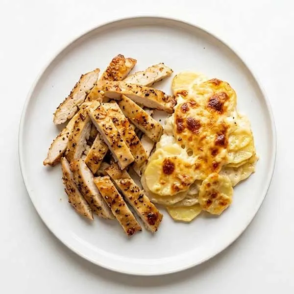 French Poulet Roti with Potato Dauphinoise